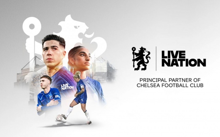  官方：娛樂公司Live Nation與切爾西達合作，成為袖標廣告贊助商