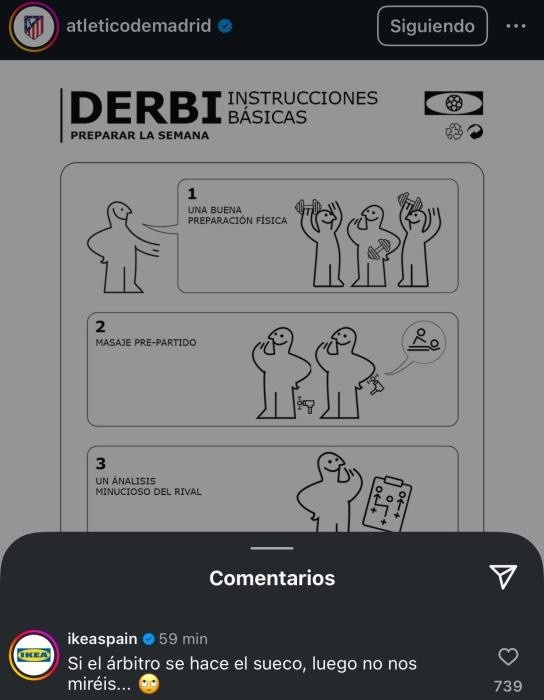  世體：馬競社媒模仿宜家說明書諷皇馬施壓裁判，宜家幽默回應