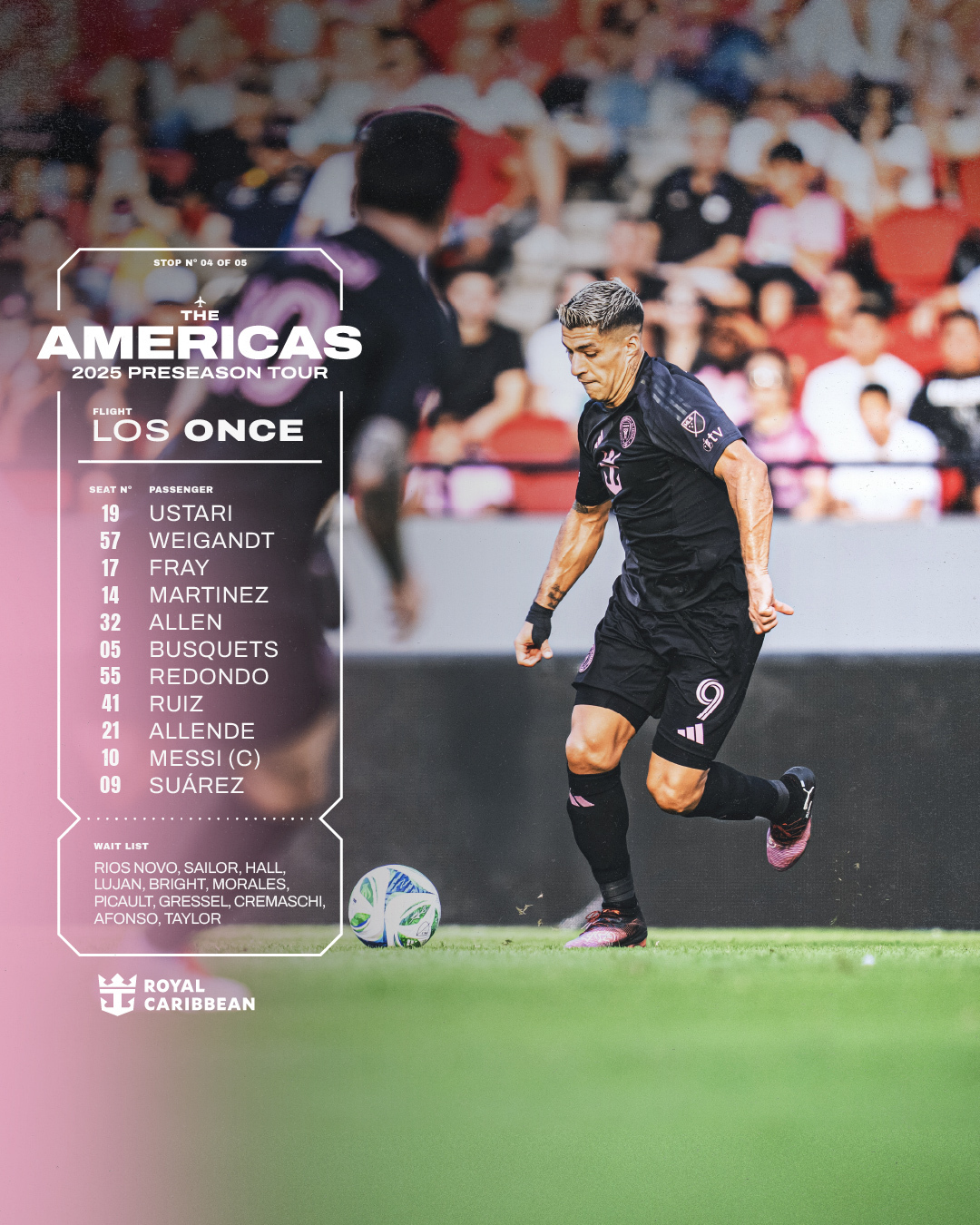  邁阿密第4場季前賽首發(fā)：梅西、蘇亞雷斯、布斯克茨先發(fā)