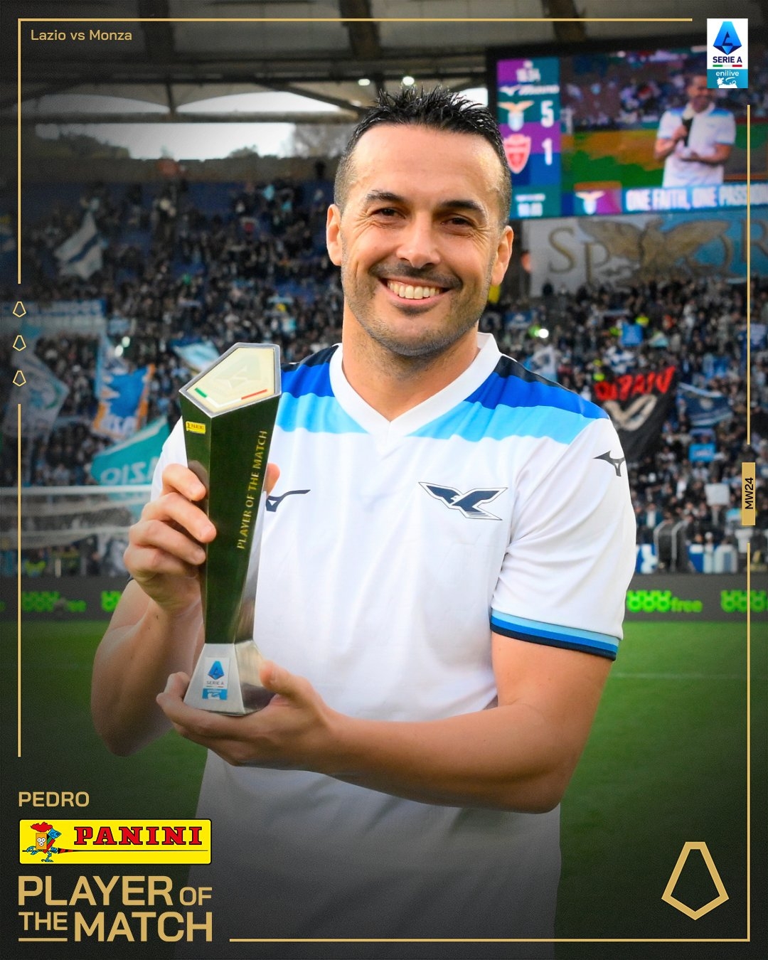  佩刀不老！37歲佩德羅雙響獲MVP&賽季已9球4助，拉齊奧居意甲第4