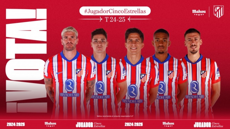  馬競(jìng)1月最佳球員候選：德保羅、小蜘蛛、朱利亞諾-西蒙尼在列