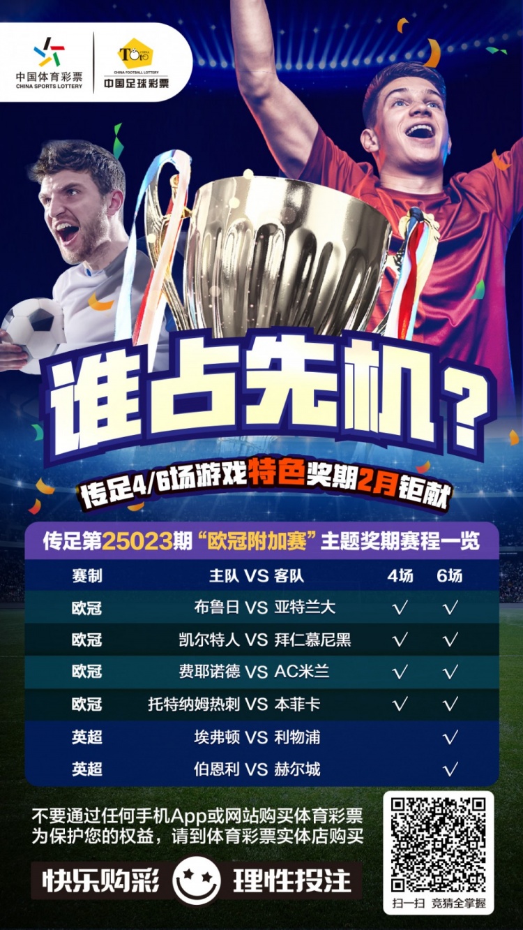  誰占先機(jī)？！傳足特色獎期第25023期聚焦歐冠附加賽