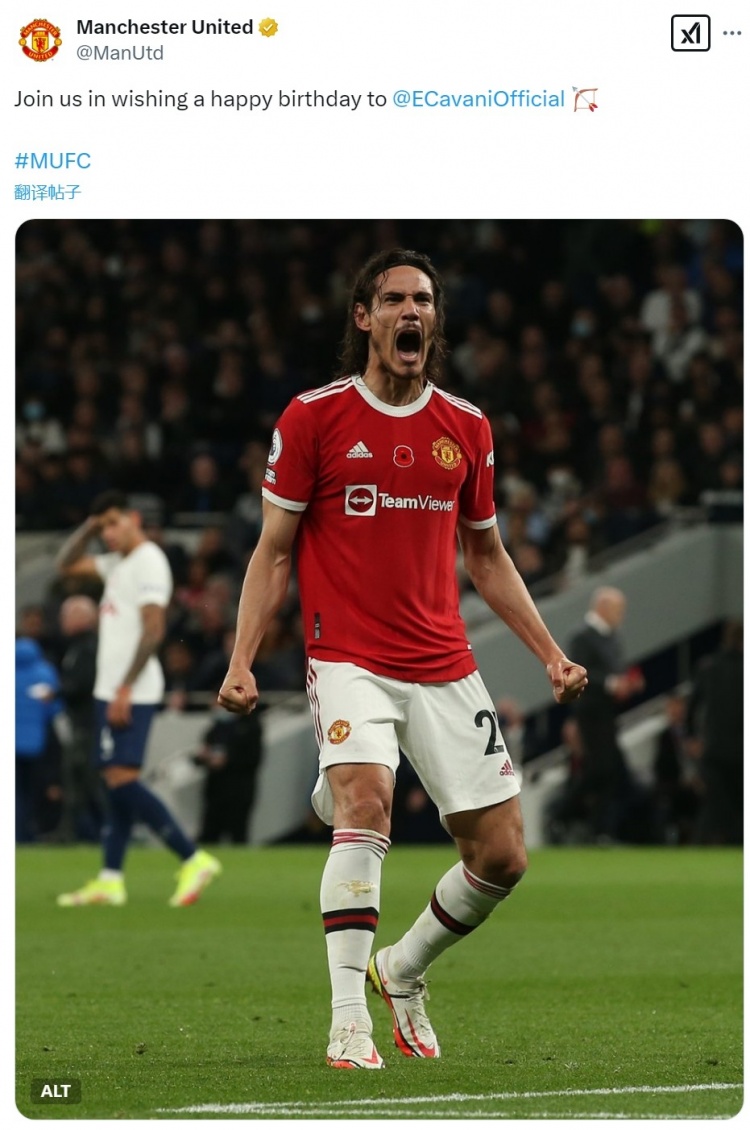  曼聯(lián)?？ㄍ吣?8歲生日快樂，球員為紅魔出戰(zhàn)59場19球6助