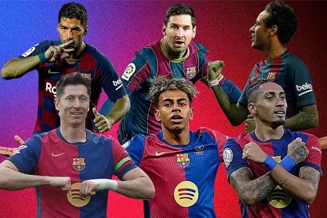  LRL組合！巴薩三叉戟總進(jìn)球已接近MSN水平，MSN3賽季總進(jìn)球都破百