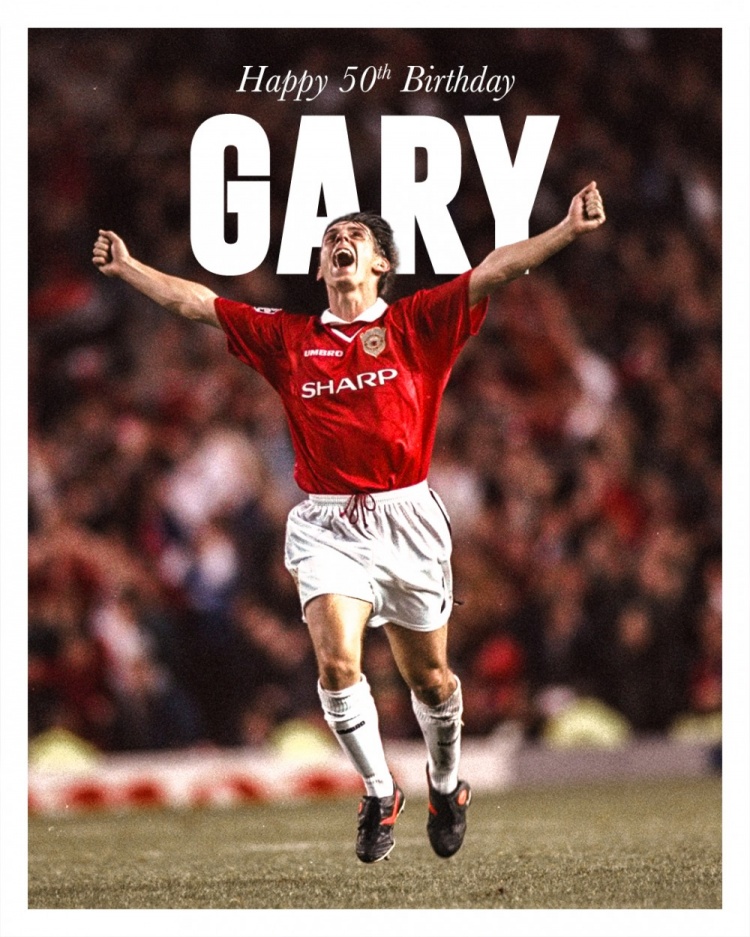  傳奇！曼聯(lián)官方祝加里-內(nèi)維爾50歲生日快樂，紅魔生涯斬獲25冠