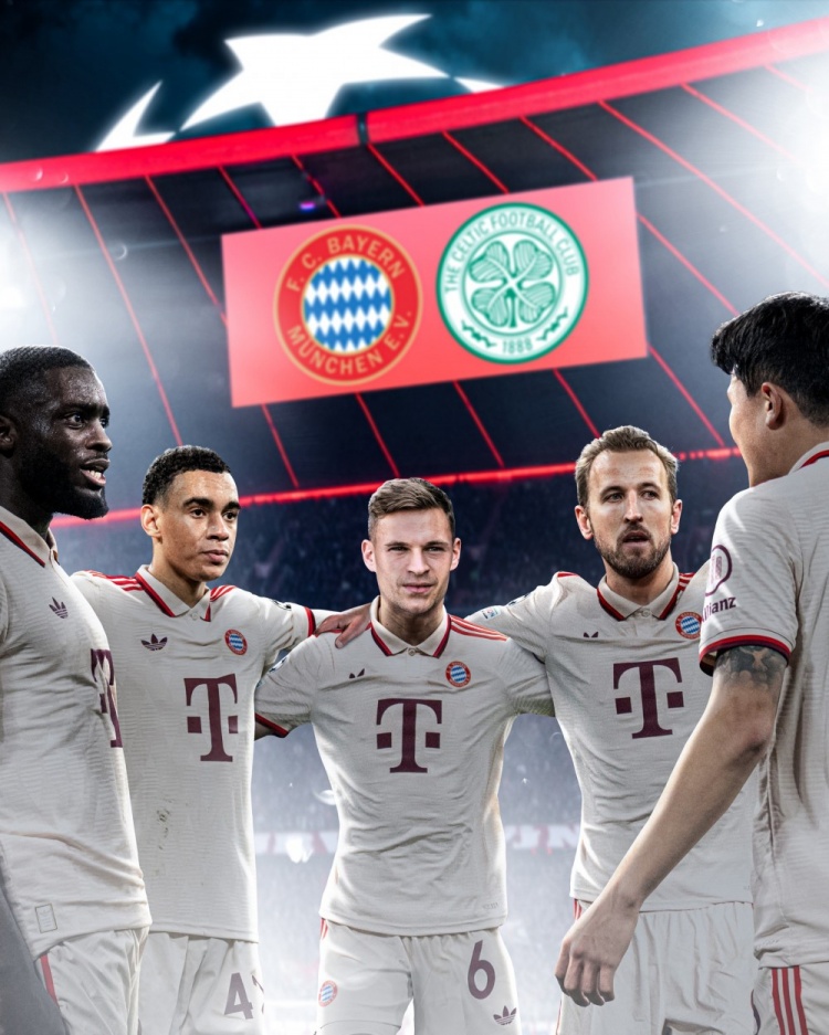  拜仁發(fā)布歐冠海報：凱恩、基米希、穆西亞拉、于帕、金玟哉出鏡