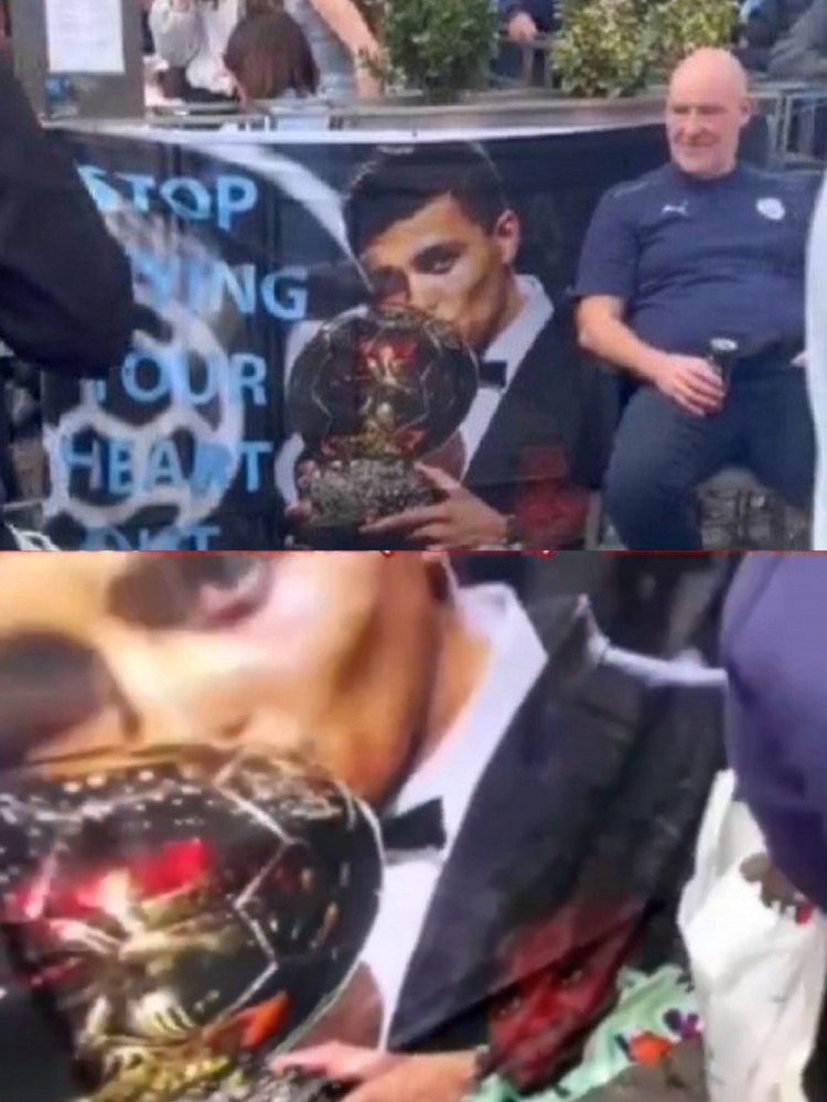  六臺(tái)：曼城球迷帶來(lái)了羅德里金球橫幅，還加上了維尼修斯哭泣表情