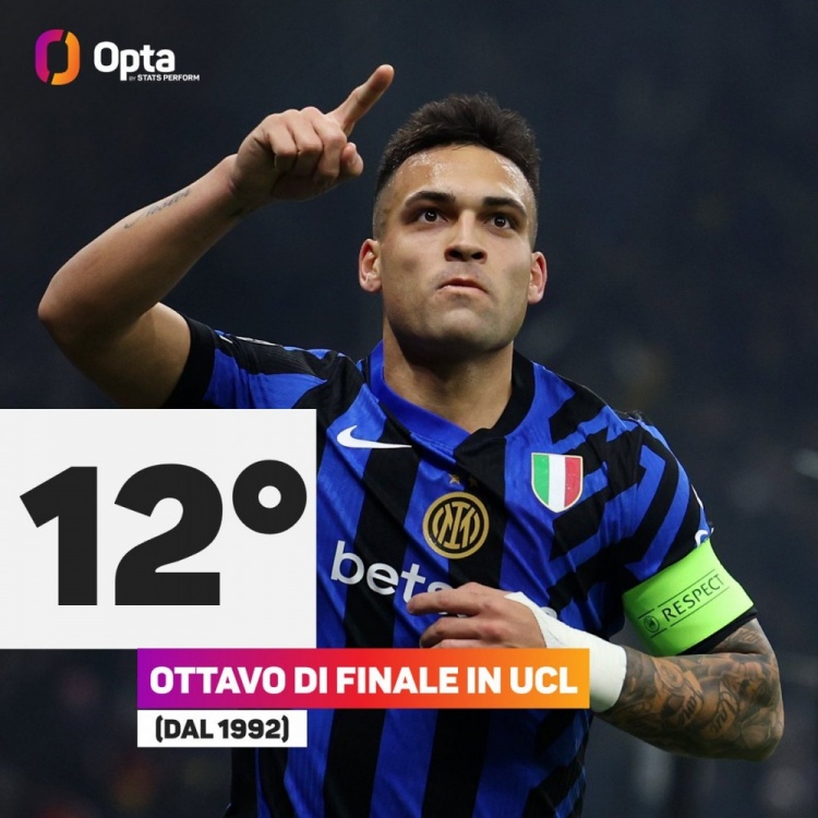  意甲球隊晉級改制后歐冠16強(qiáng)次數(shù)：尤文13次、國米12次、米蘭11次