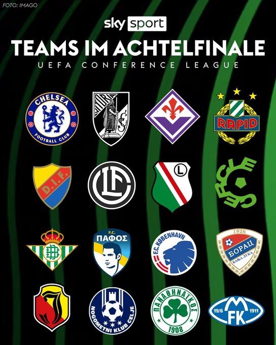  歐協(xié)聯(lián)16強(qiáng)：切爾西、佛羅倫薩直通，貝蒂斯晉級(jí)，今晚21點(diǎn)抽簽