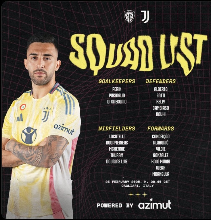  尤文本輪意甲大名單：穆阿尼領銜&道格拉斯-路易斯復出，維加缺席