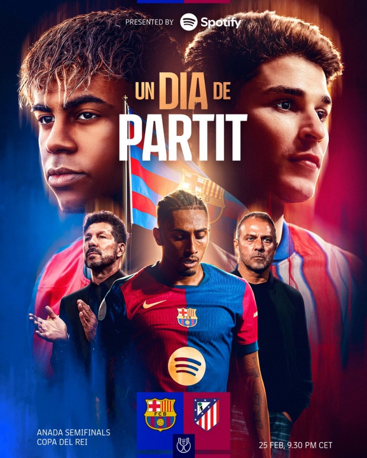  巴薩國王杯vs馬競海報(bào)：亞馬爾、拉菲尼亞、弗里克出鏡