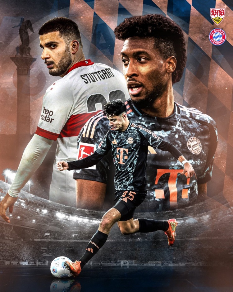  拜仁發(fā)布客戰(zhàn)斯圖加特海報：科曼、帕夫洛維奇、翁達(dá)夫出鏡