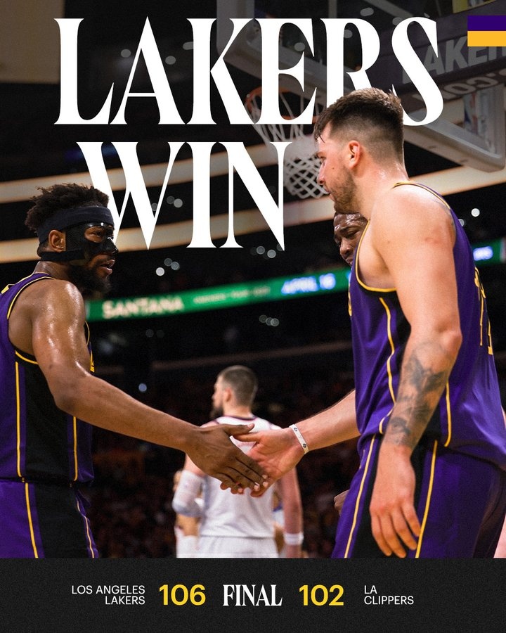  笑傲德比！湖人官方曬贏球海報(bào) 東契奇和古德溫登上封面