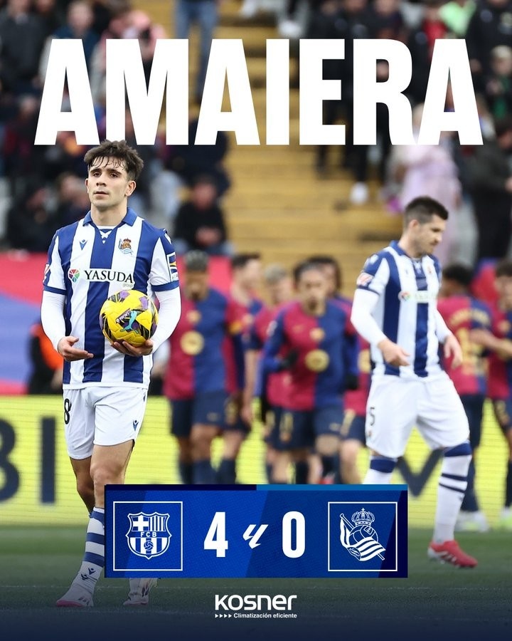  遭全面壓制！單場西甲0射門，皇家社會是近4個賽季以來首隊