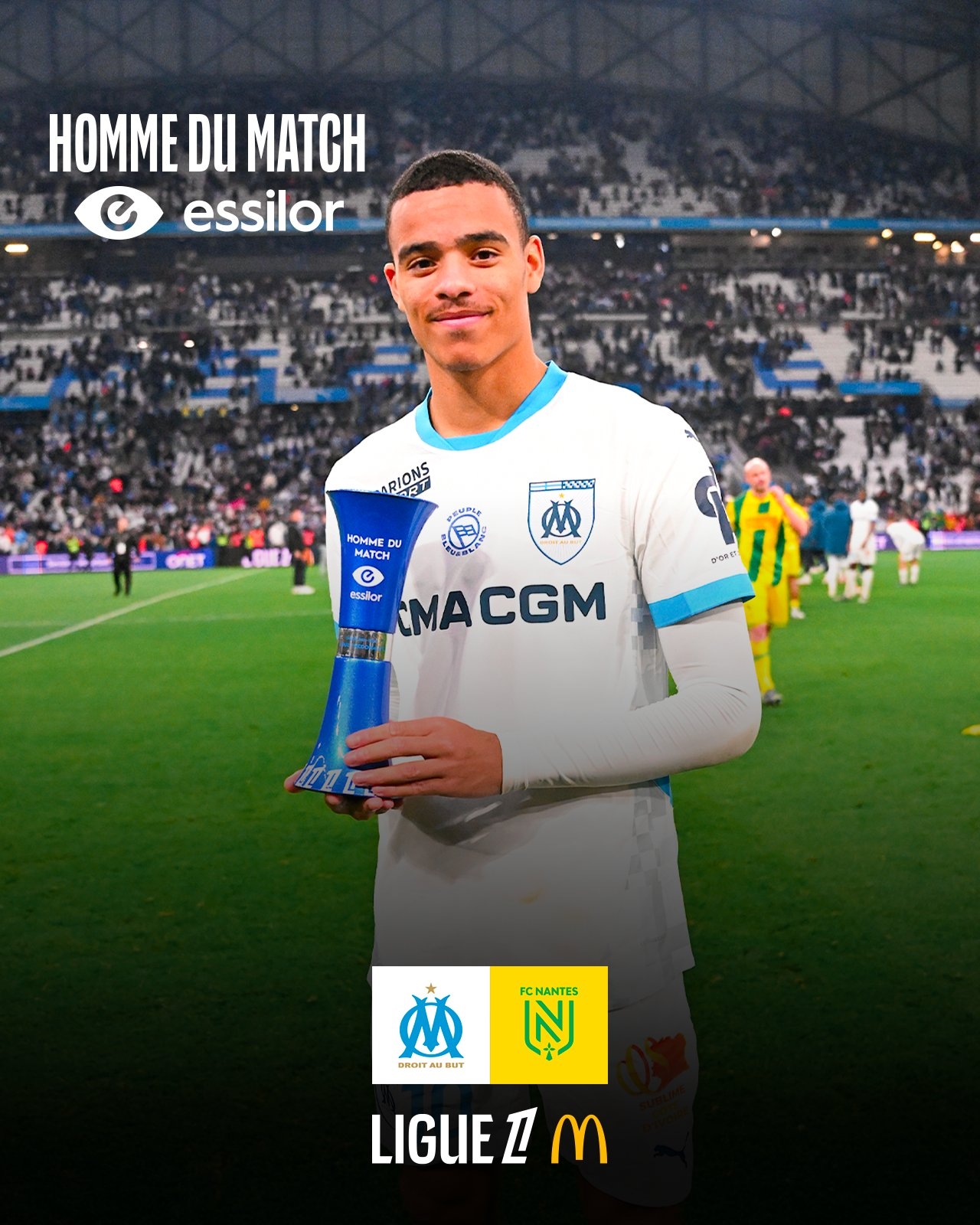  打進(jìn)1球，格林伍德當(dāng)選馬賽2-0南特全場最佳球員