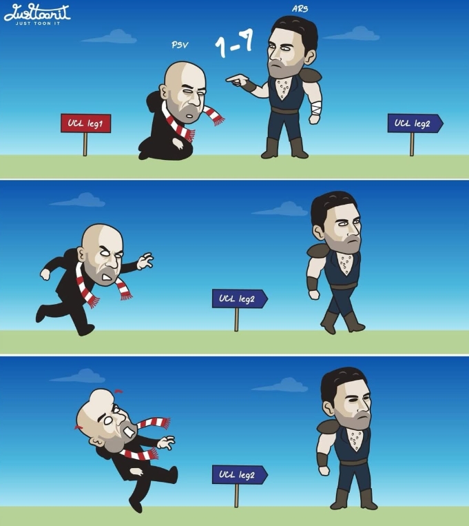  今日趣圖：阿森納7-1 埃因霍溫 3-1尤文，那阿森納vs尤文幾比幾？