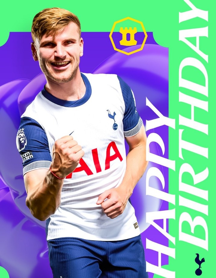  維爾納迎29歲生日，熱刺官方曬海報送上生日祝福