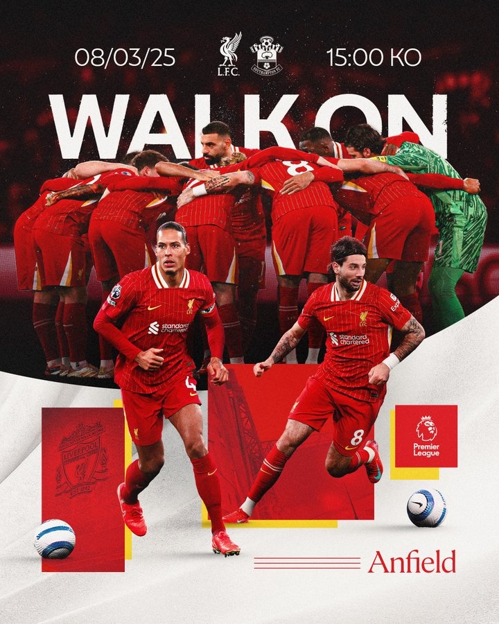  繼續(xù)前行！利物浦曬海報(bào)預(yù)熱戰(zhàn)圣徒：范迪克、薩拉赫、索博出鏡