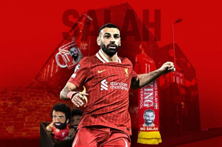  隊報：薩拉赫在利物浦當?shù)乇妒軔鄞?，已成為城市圖騰之一