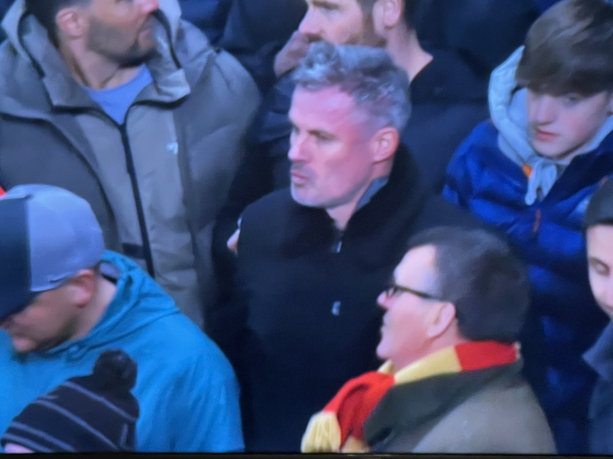  郵報(bào)：卡拉格在KOP看臺目睹利物浦出局，表情嚴(yán)峻