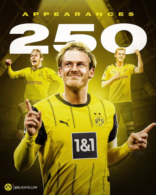  布蘭特多特生涯250場里程碑，前249場貢獻(xiàn)44球60助攻獲2冠