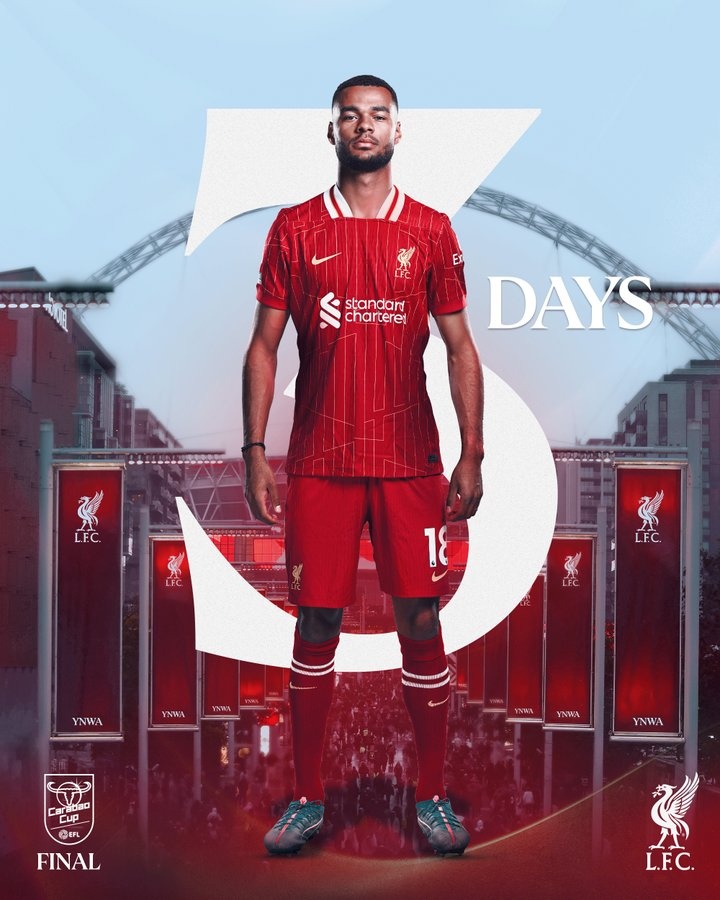  利物浦曬海報(bào)預(yù)熱聯(lián)賽杯決賽：還剩3天！