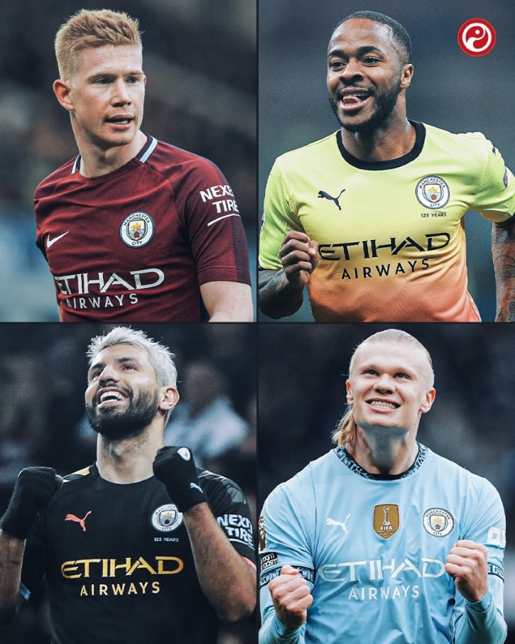  瓜式曼城僅4人英超參與進球破百：丁丁、斯特林、阿圭羅、哈蘭德