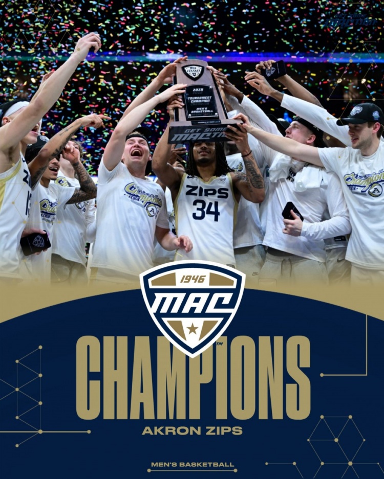  詹姆斯祝賀阿克倫大學(xué)賽區(qū)奪冠晉級NCAA全國賽：恭喜家鄉(xiāng)球隊！