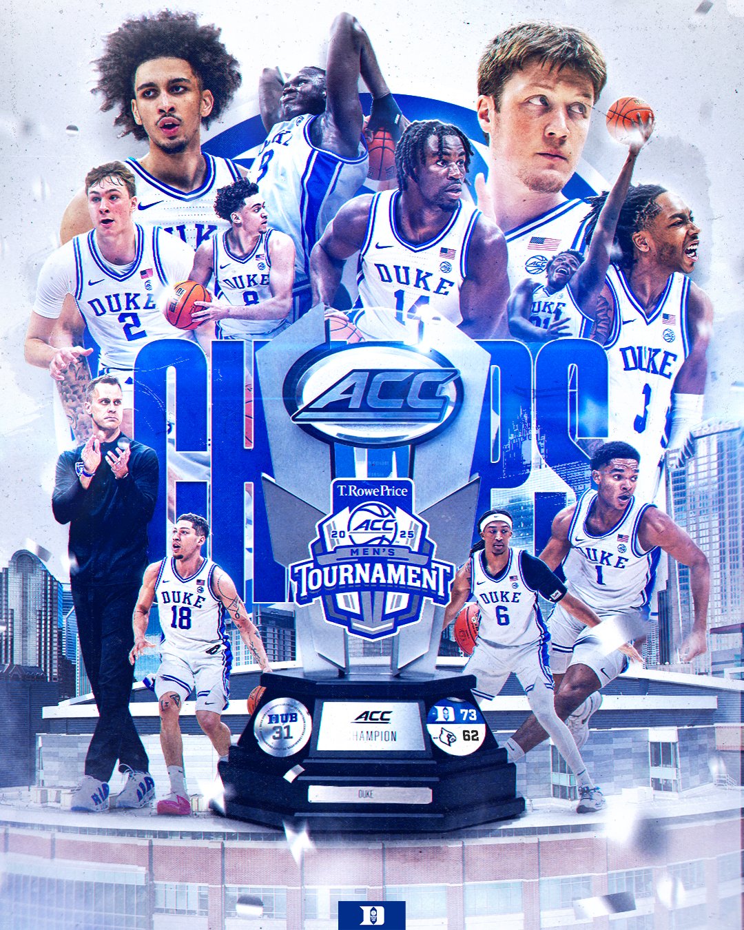  弗拉格缺陣沒(méi)關(guān)系！杜克三人15+奪冠進(jìn)瘋?cè)?25年選秀前十熱門18+8