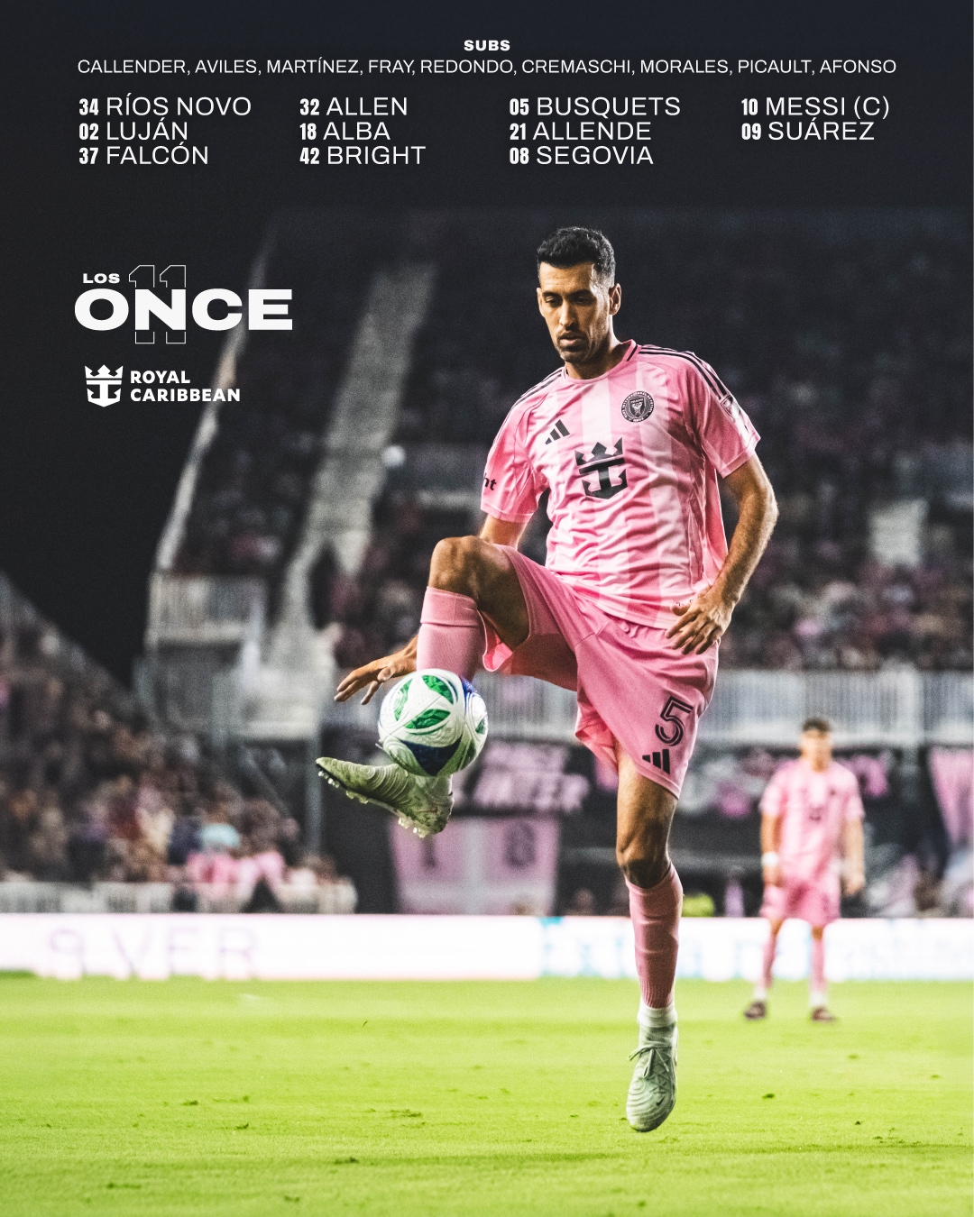  邁阿密國際vs亞特蘭大聯(lián)首發(fā)：梅西領(lǐng)銜 蘇亞雷斯、布斯克茨出戰(zhàn)