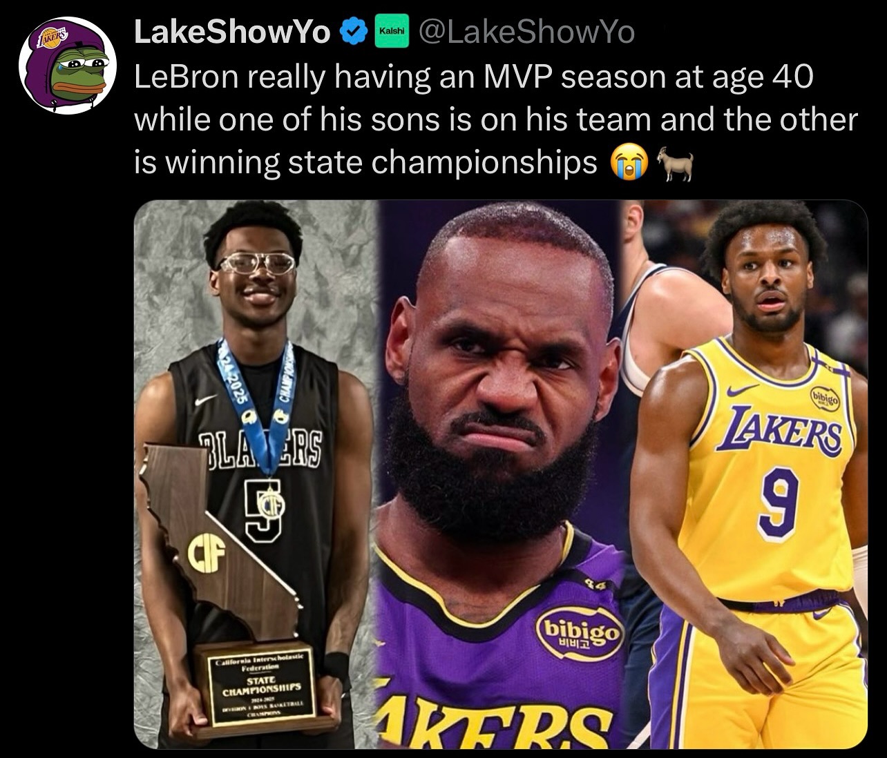  湖媒：詹姆斯40歲仍打出MVP級別表現(xiàn) 一個兒子同隊另一個拿冠軍！