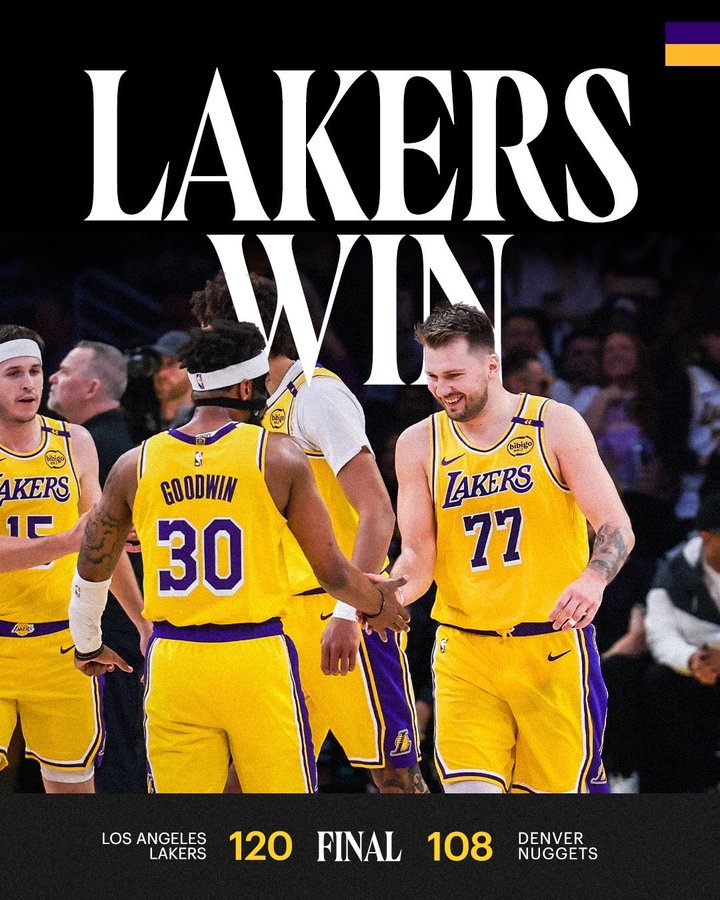  湖人官方曬出贏球海報：東契奇、里夫斯、古德溫、海斯登上封面