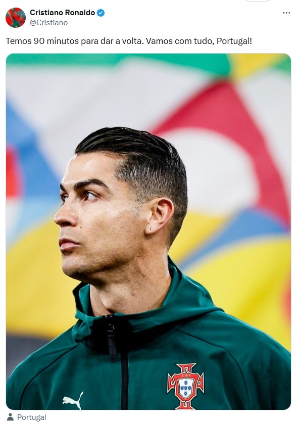  C羅社媒鼓勵(lì)球隊(duì)：有90分鐘時(shí)間扭轉(zhuǎn)局面，讓我們?nèi)σ愿? class=