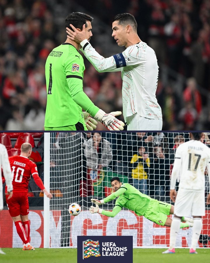  給建議了？歐國聯(lián)官推：C羅與科斯塔耳語，隨后后者撲出點(diǎn)球