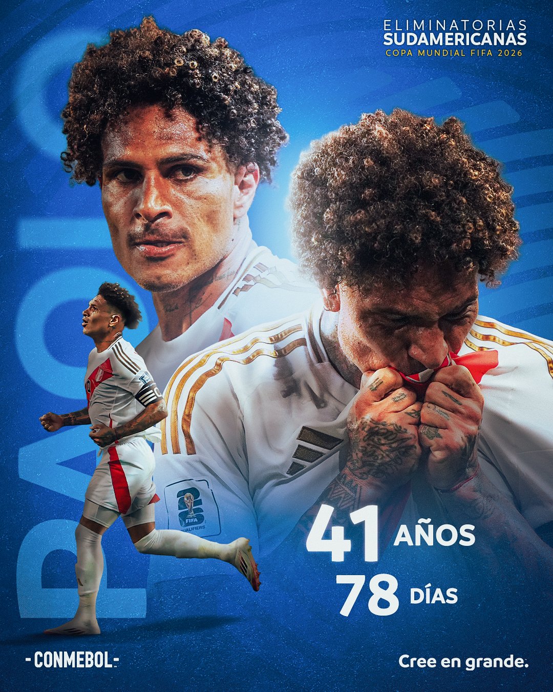  41歲78天！秘魯前鋒保羅-格雷羅破門，成南美世預(yù)賽最年長進(jìn)球者