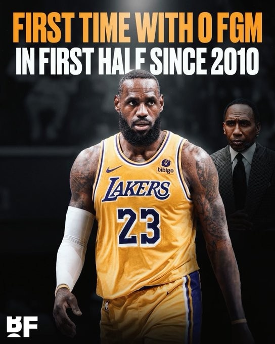  太罕見！詹姆斯生涯至今共5次上半場0運動戰(zhàn)進球 上一次在2010年