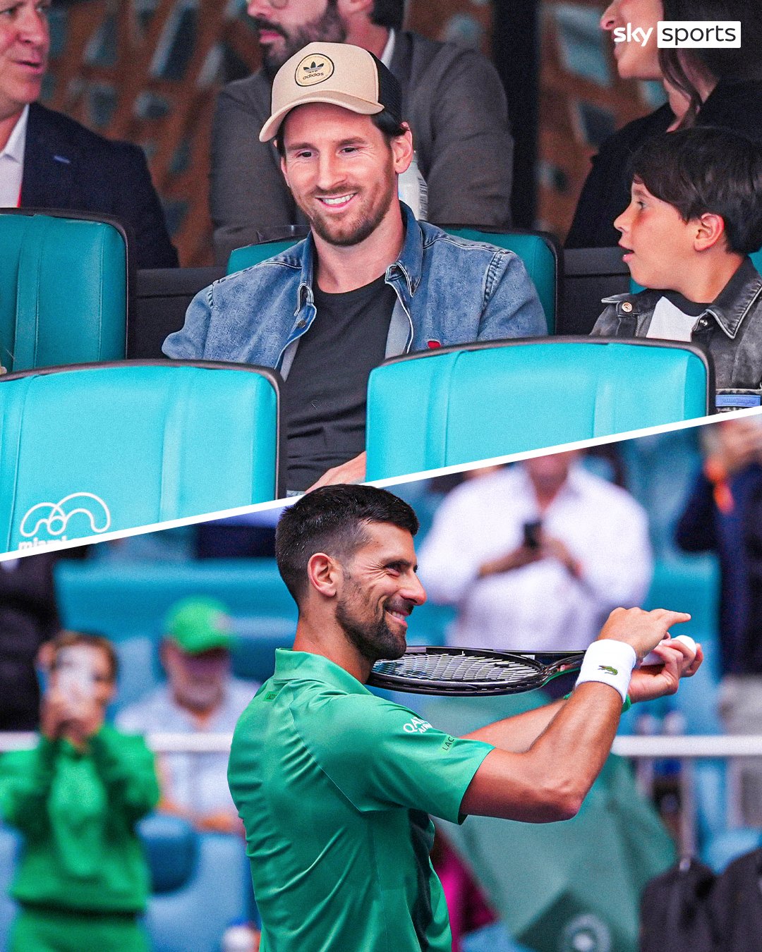  梅西現(xiàn)場觀戰(zhàn)！德約：我很榮幸，這可能是第一次在他面前打比賽