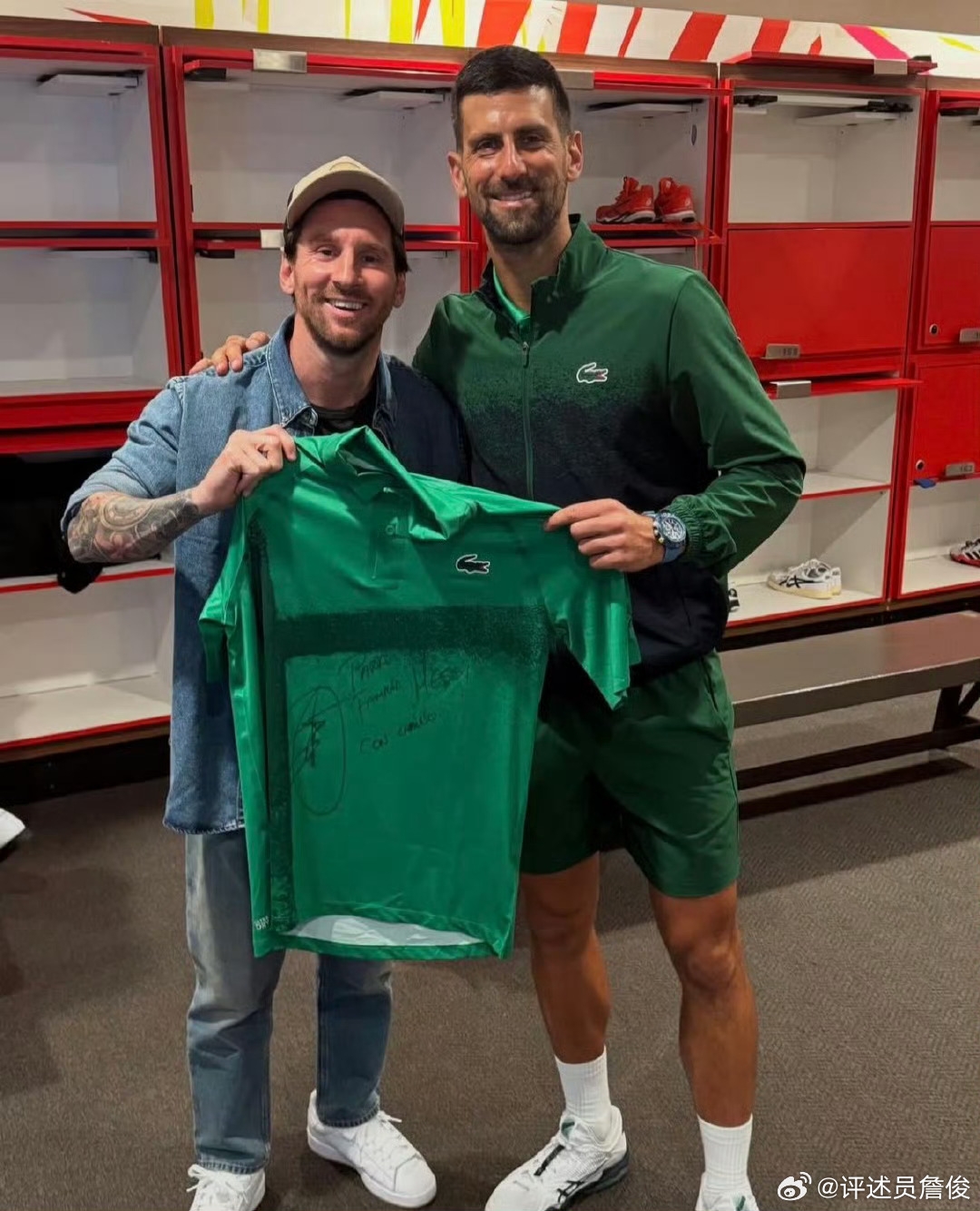  詹俊曬梅西&德約合照：兩位不老傳奇！首次看見梅西現(xiàn)場觀看網(wǎng)球