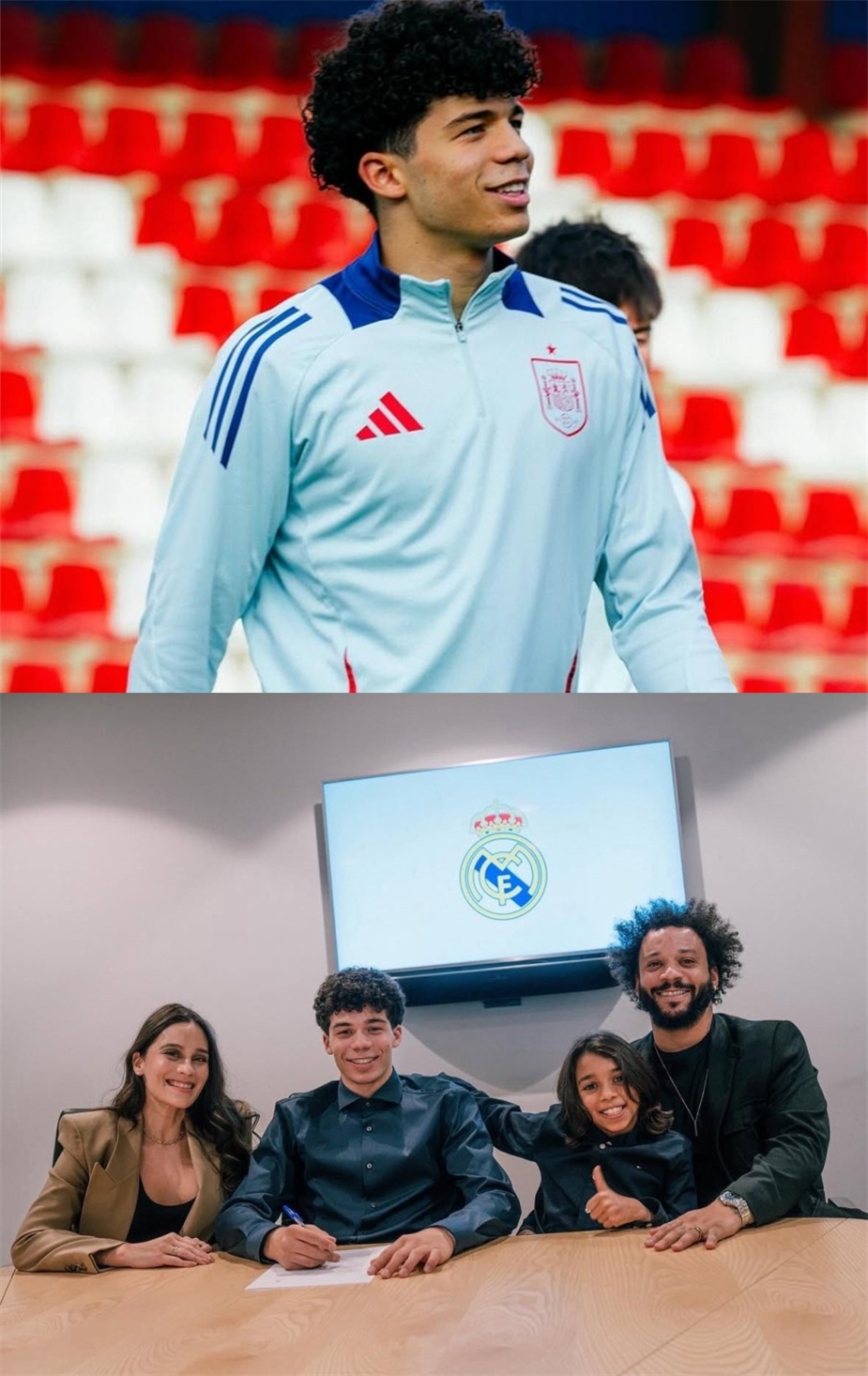  馬塞洛之子皇馬U19首秀上演腳后跟神助攻，安切洛蒂父子現(xiàn)場觀戰(zhàn)