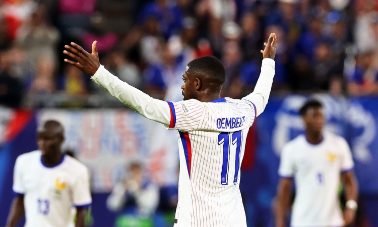  登貝萊第二次在法蘭西體育場為法國隊破門，首次是2017年