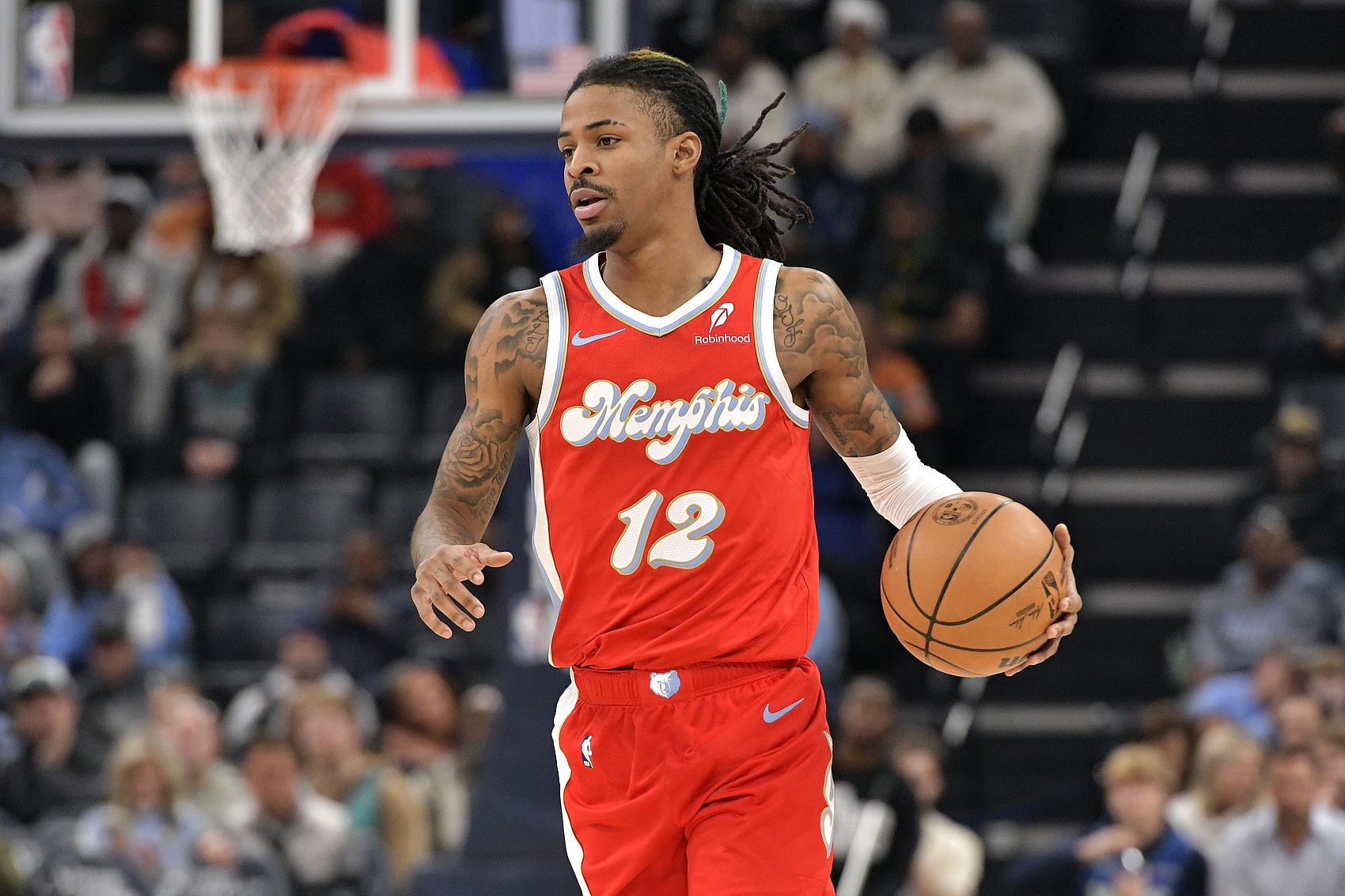  很鐵但罰球穩(wěn)住了！莫蘭特上半場13中3&三分5中0得12分 罰球6中6