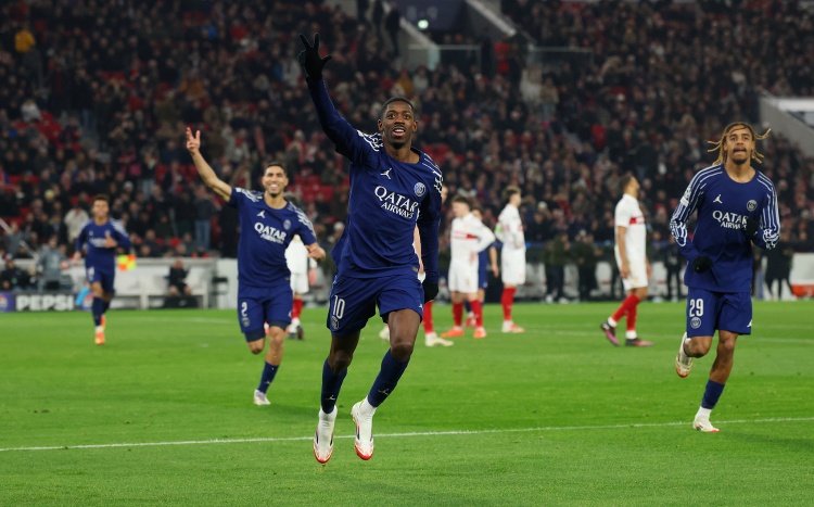  2025年五大聯(lián)賽球員射手榜：登貝萊居首，姆巴佩次席，薩拉赫在列