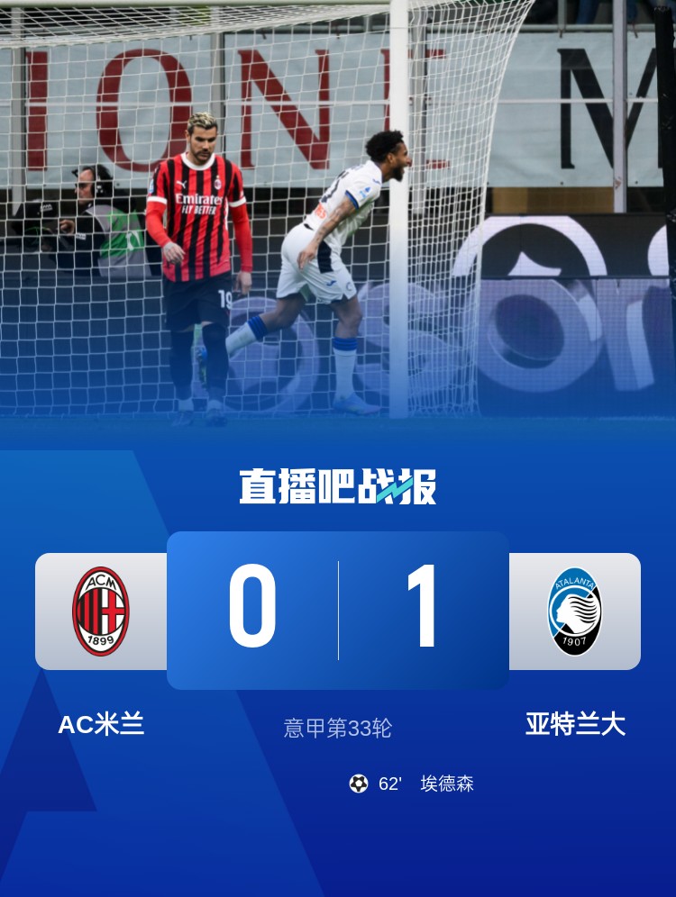  米蘭雙雄本輪均0-1輸球，周中意杯半決賽次回合再對(duì)決