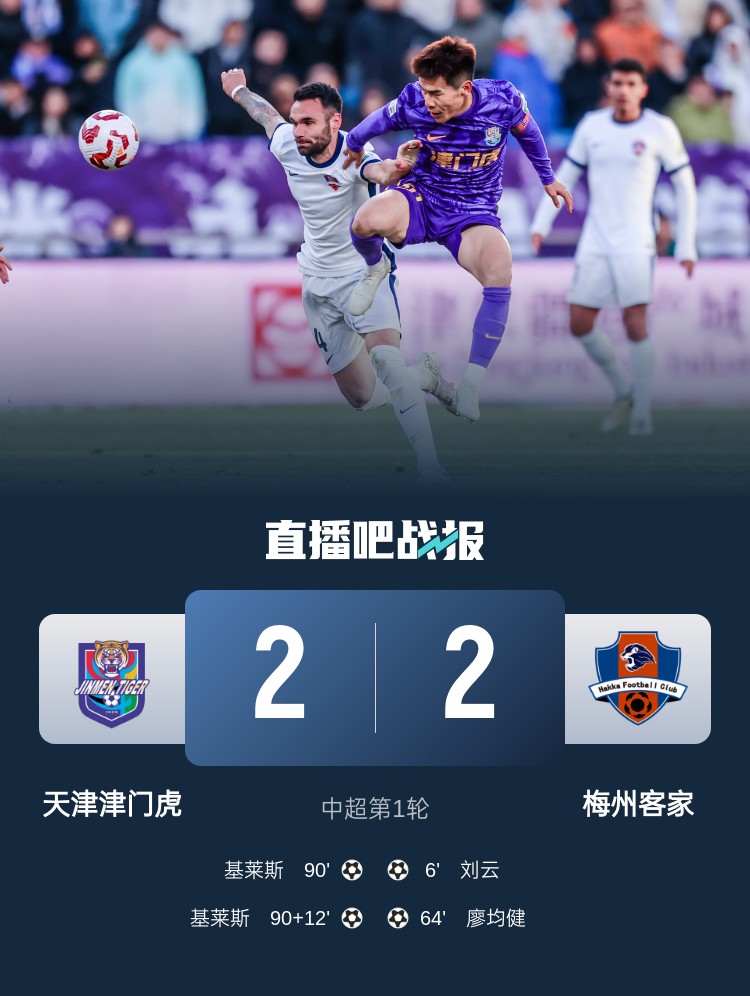  和風(fēng)勁吹！今日下午中超4場比賽全部以平局收場